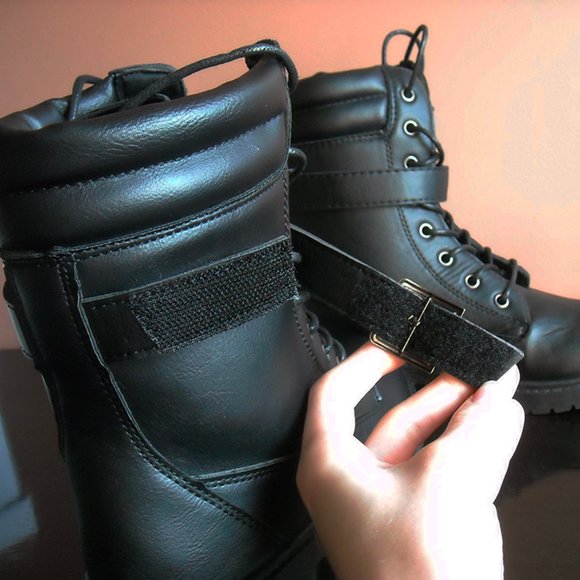 NEW Lord & Taylor Wanted womens 6.5 black combat boots grunge cosplay goth punk - Picture 5 of 13